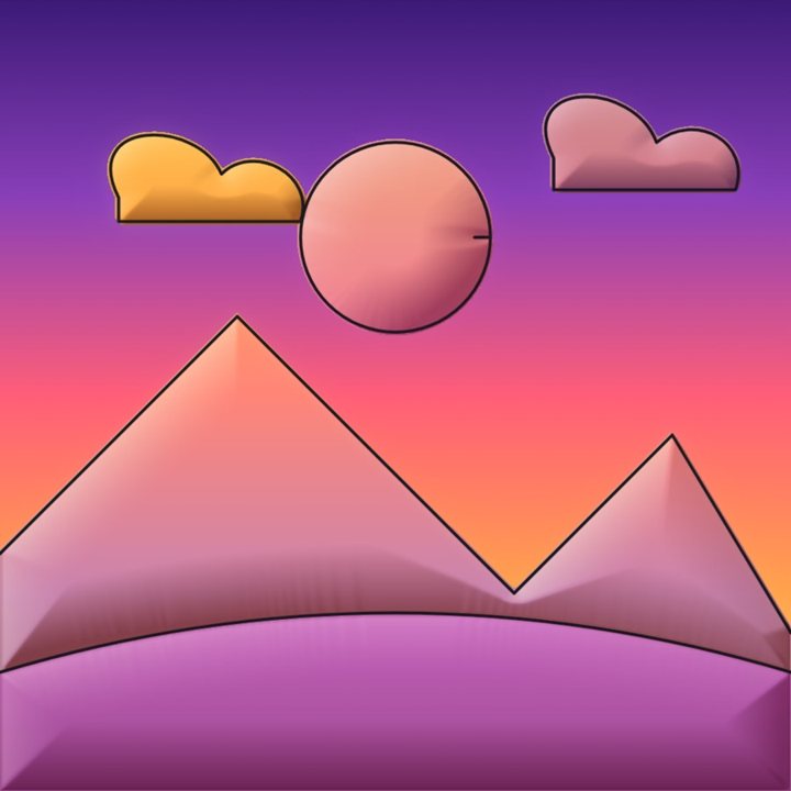 A landscape painted by Paint For Me in the Sunset mood