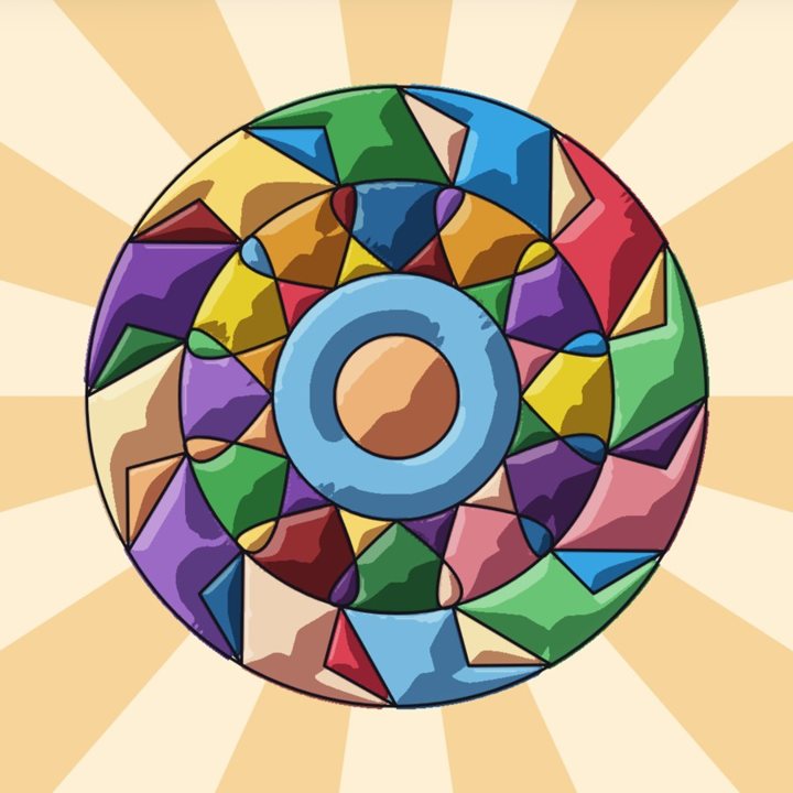 The mandala painted in the Comic Book mood