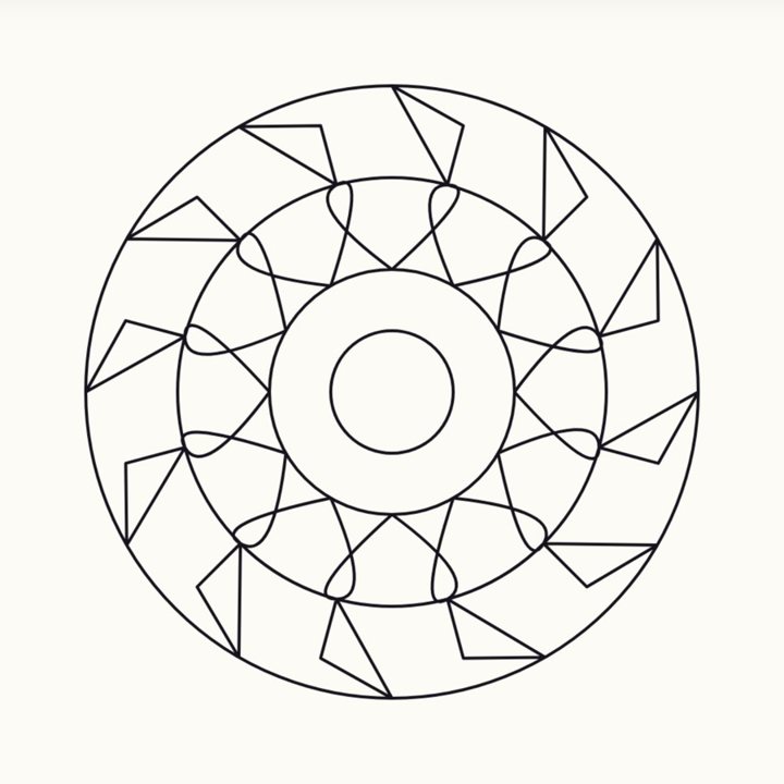 Mandala line art before painting