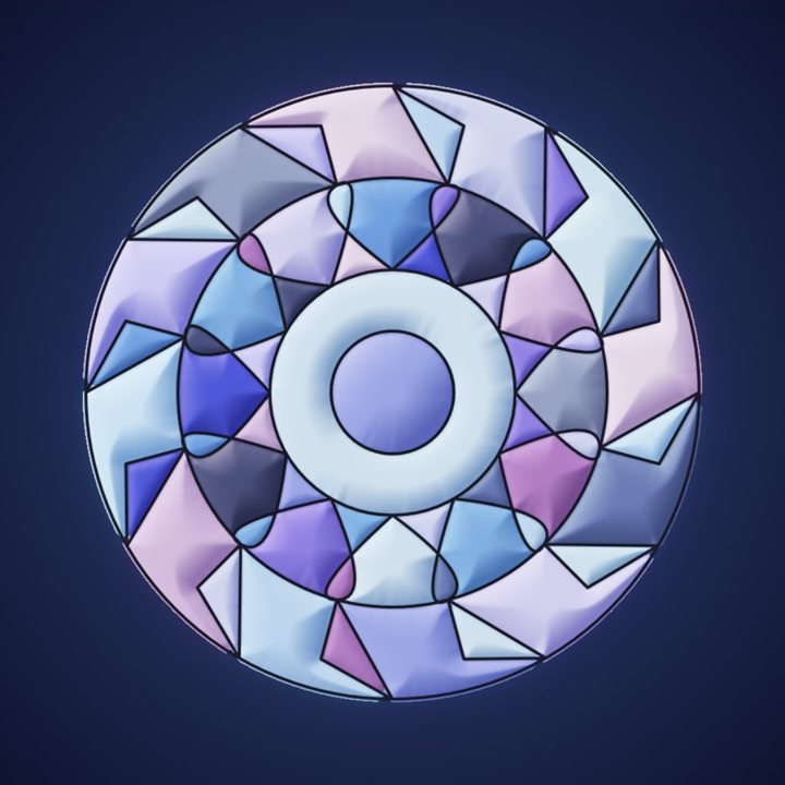 The mandala painted in the Moon Glow mood